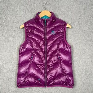 Kailas 800 Fill Down Puffer Vest Women M Purple Teal Reversible Quilted Snow Ski